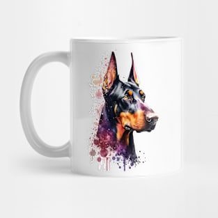 Colorful Doberman Watercolor Art Mug